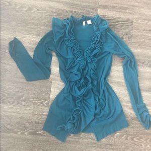 Anthropologie Emerald Color Cardigan XS